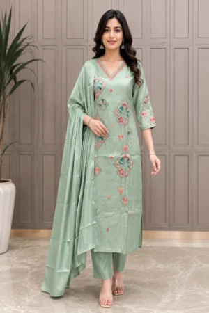 Aarnik-Ethnics-Mint-Green-Embroidered-Kurta-Set