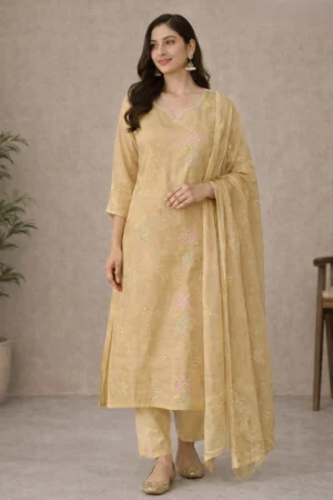 Multani Mitti Embroidered Kurta Set
