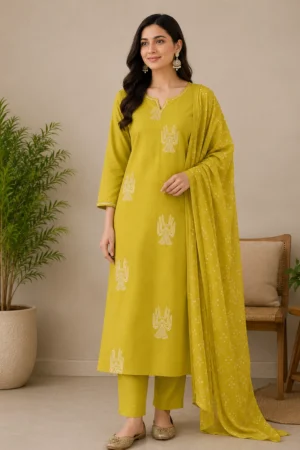 Aarnik-Ethnics-Mustard-Yellow-Ethnic-Set