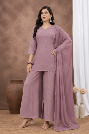 Aarnik-Ethnics-Muted-Mauve-Embellished-3-Piece-Kurta-Set