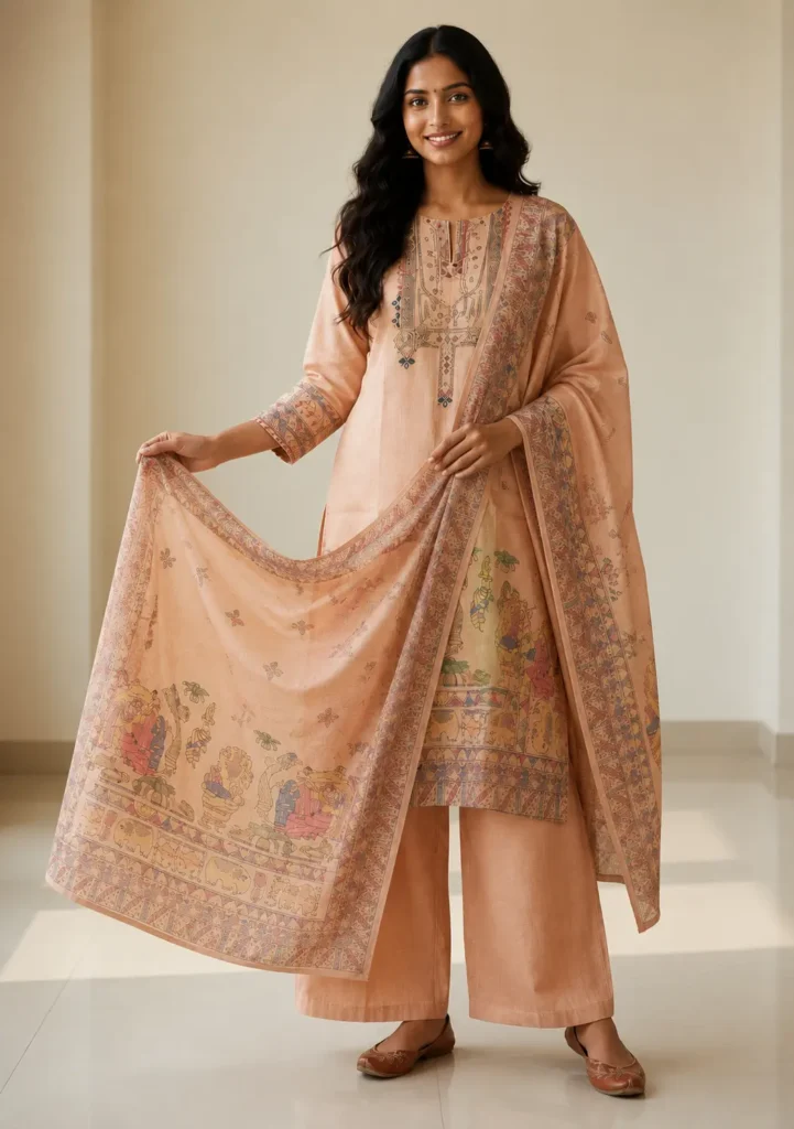 Aarnik-Ethnics-Peach-Cotton-Kurta-Set