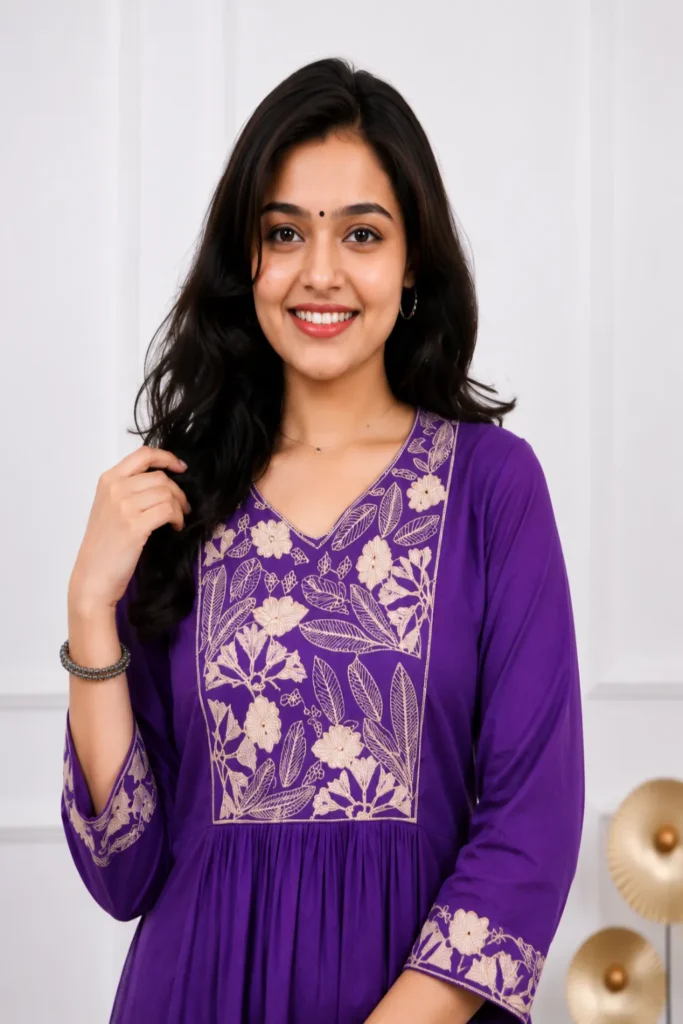 Aarnik-Ethnics-Purple-Floral-Kurta-Set