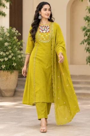 Mustard Ethnic Kurta Set